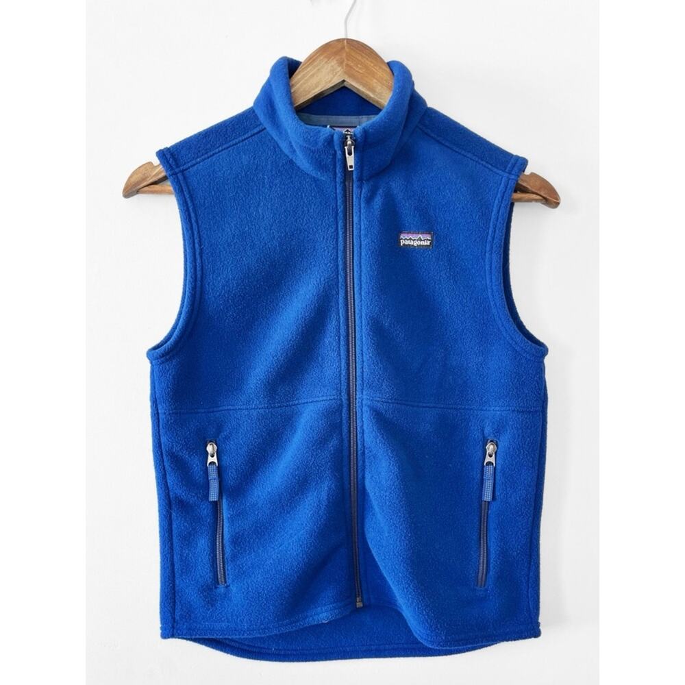 Patagonia Kids Blue Synchilla Fleece Vest Size 10 EUC